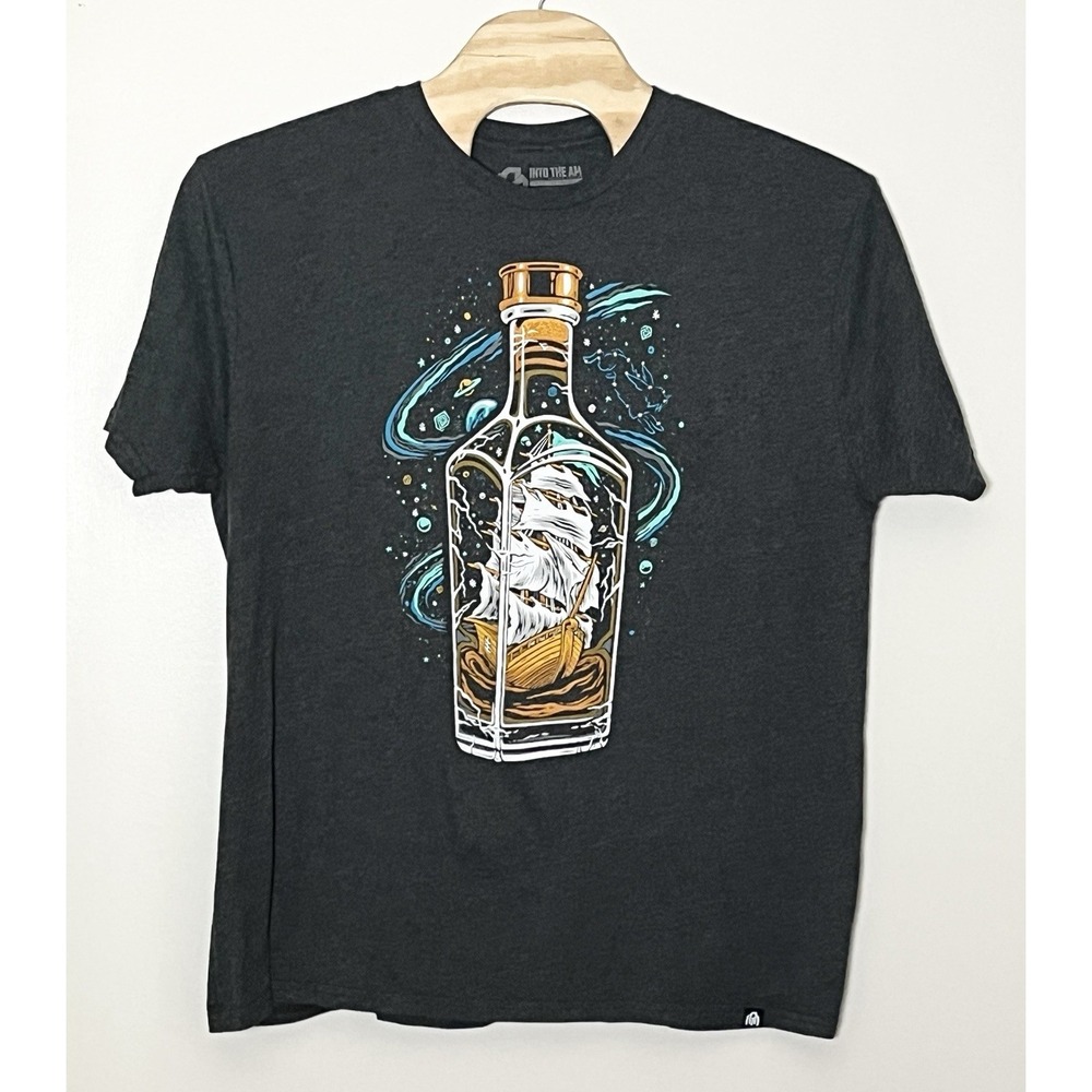Into The Am T-Shirt Men's XXL Gray Bourbon Voyage Graphic Tee BroCore Nautical